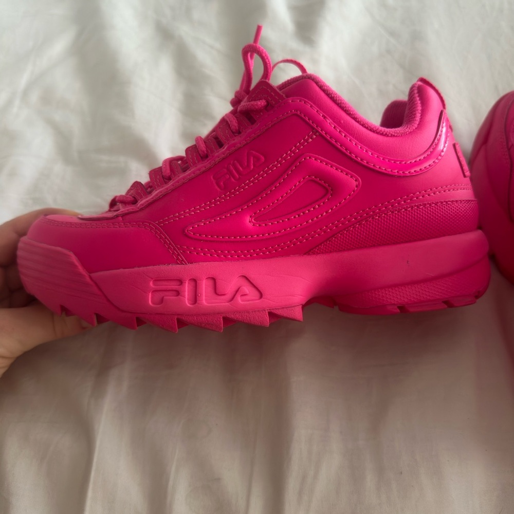 FILA Women's Chunky Low-Top Sneakers in Bright Pink
